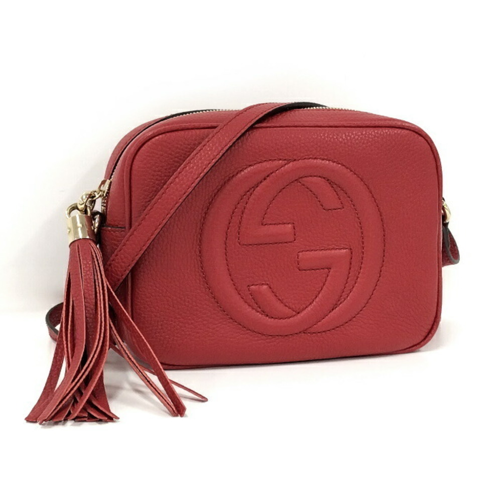 Gucci Soho Shoulder Bag Leather Red